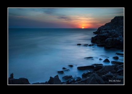 Solnedgång från Peniche halvö, Portugal